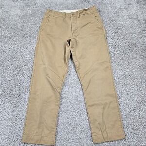 Wallace & Barnes Men Slim Officer Chino Pants Khaki 30x32 (fits 29x26) Military